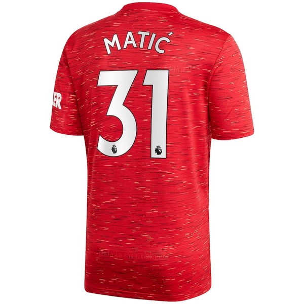 Camiseta Manchester United NO.31 Matic 1ª Kit 2020 2021 Rojo